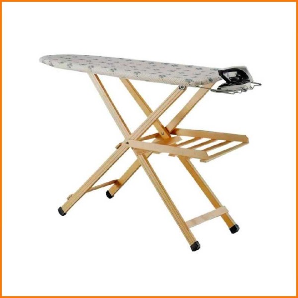 Asse Da Stiro In Legno Con Poggia Caldaia Piano 33X136 Cm