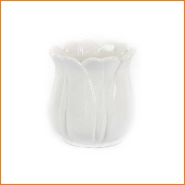 VASO TULIPANO BIANCO IN CERAMICA D.12X13H CM