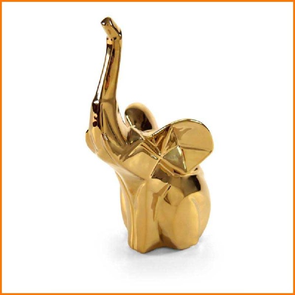 ELEFANTE ORO LUCIDO 14X10X25H CM