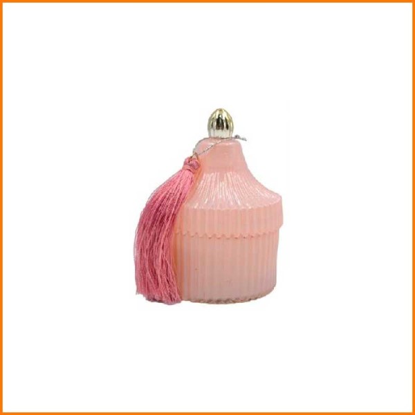 CANDELA IN VETRO ROSA D.6X9H CM