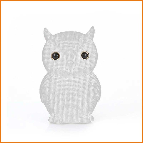 GUFO IN RESINA BIANCO 15H CM