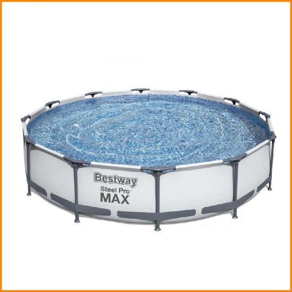 PISCINA MONTABILE ROTONDA STEEL PRO MAX CON OMPA E FILTRO 366X76H CM