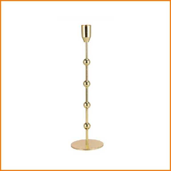 PORTACANDELA ORO IN FERRO D.8X29,5H CM