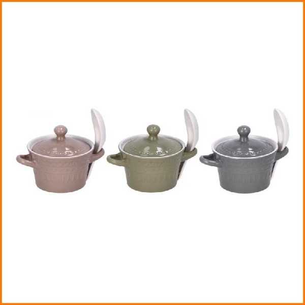ZUPPIERA IN CERAMICA CON COPERCHIO E CUCCHIAIO 180 ML