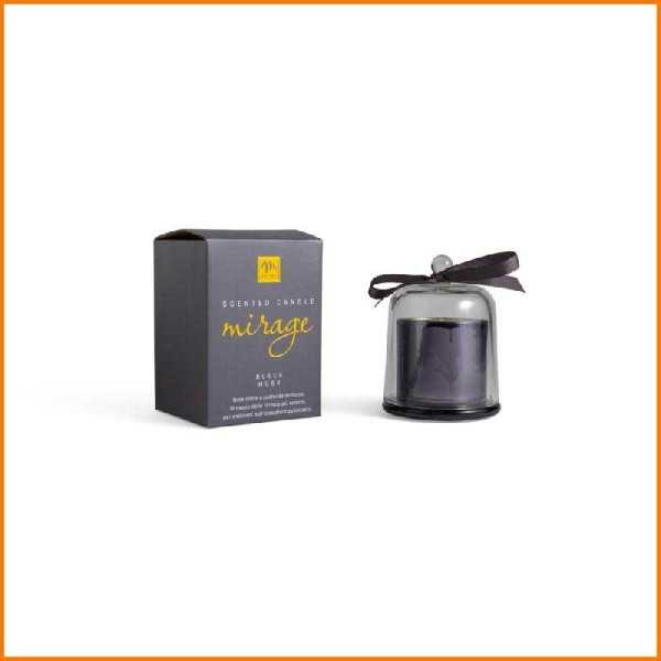 CANDELA IN CAMPANA DI VETRO FRAGRANZA BLACK MUSK D.8,4X11,2H CM