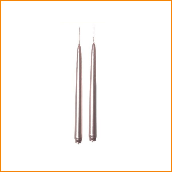 COPPIA CANDELE A STELO ROSE GOLD 25H CM