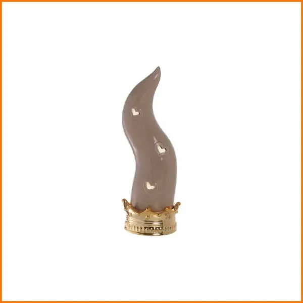 Giardini Di Marzo Corno Tortora Con Led In Ceramica Diametro 9,5X28H Cm