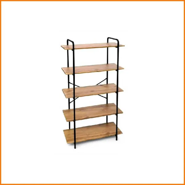 Gicos Scaffale In Metallo Con 5 Ripiani In Legno 80X34X144H Cm